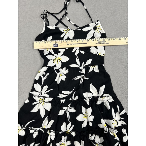 Hyfve Dress Womens Size Small Black White Yellow Flowers Ruffles Summer Sun Cute - Picture 7 of 13